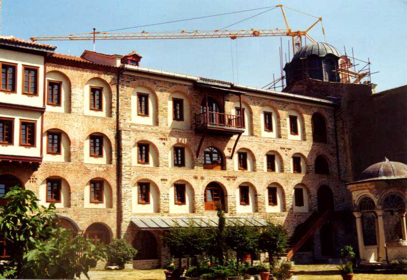 having reached the restored inner garden paradise of Xiropotamou